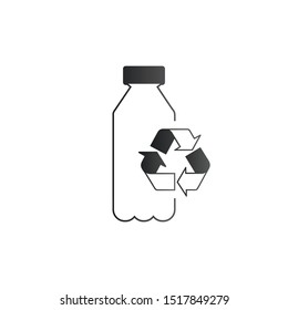 plastic bottle with recycle sign. Stock Vector illustration isolated on white background.