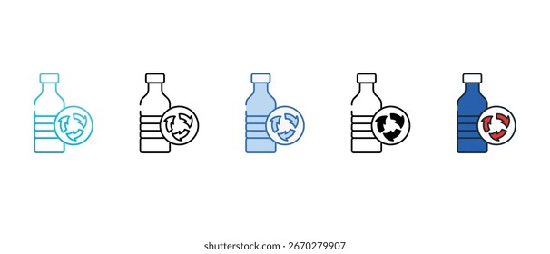 Garrafa de plástico ícone de reciclagem projeto com fundo branco ilustração de estoque