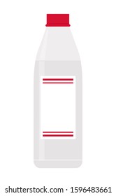 Plastic bottle with a red cap, vector illustration.