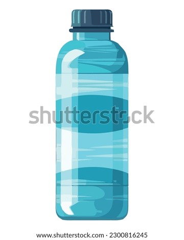 plastic bottle with refreshing water over white