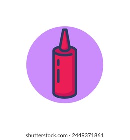 Plastic bottle with sauce line icon. Ketchup, mayonnaise, food outline sign. Products and allergens concept. Vector illustration for web design and apps