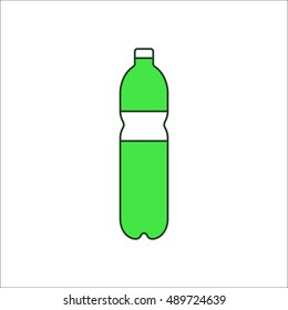 Plastic bottle sign flat symbol icon on background