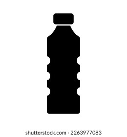 Plastic bottle silhouette icon. Drink bottle. Vector.