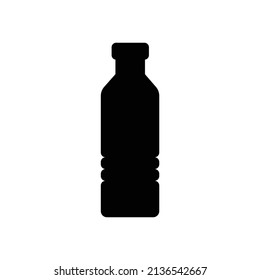 Plastic bottle silhouette isolated on white background.