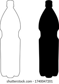
plastic bottle silhouette on a white background