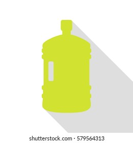 Plastic bottle silhouette sign. Pear icon with flat style shadow path.