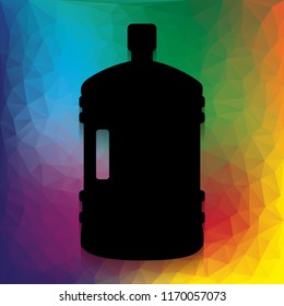 Plastic bottle silhouette sign. Vector. Flat style black icon on white.