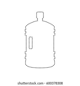 Plastic bottle silhouette sign. Vector. Black dotted icon on white background. Isolated.