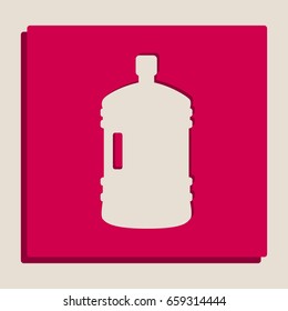 Plastic bottle silhouette sign. Vector. Grayscale version of Popart-style icon.