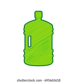 Plastic bottle silhouette sign. Vector. Lemon scribble icon on white background. Isolated