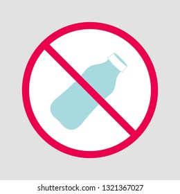 Plastic bottle. Simple design bottle. Stop using Plastic campaign. Vectro illustration