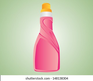 plastic bottle soap on green background