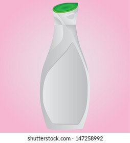 plastic bottle soap on pink background