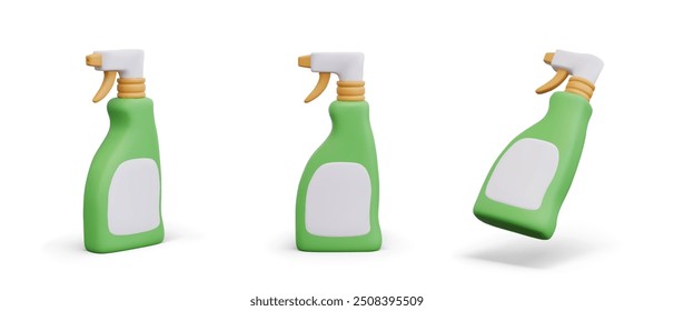 Botella de plástico con boquilla de pulverización. Contenedor para productos químicos líquidos