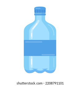 Botella de plástico. Contenedores transparentes de diferentes tamaños, litros para el reciclado. Ilustración vectorial para consumo puro de agua, embalaje, concepto de basura reutilizable