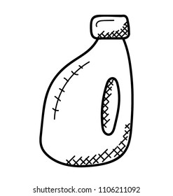 A plastic bottle used to store, keep and transport liquids, gallon
