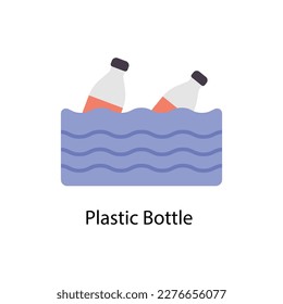 Iconos planos vectoriales de botella de plástico. Material gráfico simple