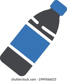 icono de color de glifo vector de botella de plástico