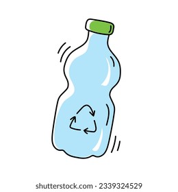 Plastic bottle, vector icon in doodle style