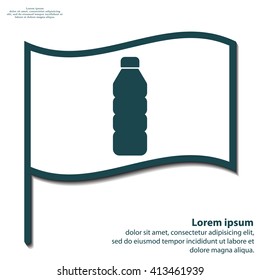 Plastic bottle - Vector icon isolated