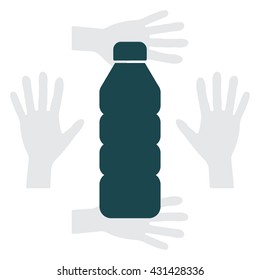 Plastic bottle - Vector icon isolated