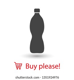 Plastic bottle vector icon. Web design icon. Plastic water bottle. Isolated icon plastic bottle with drink. Vector EPS 10