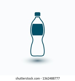 Plastic bottle vector icon. Web design icon. Plastic water bottle. Isolated icon plastic bottle with drink. Vector EPS 10