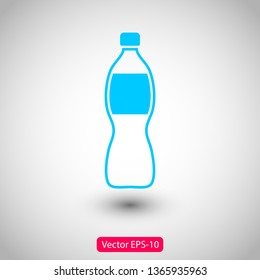 Plastic bottle vector icon. Web design icon. Plastic water bottle. Isolated icon plastic bottle with drink. Vector EPS 10