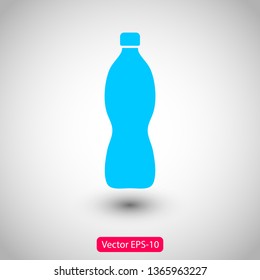 Plastic bottle vector icon. Web design icon. Plastic water bottle. Isolated icon plastic bottle with drink. Vector EPS 10