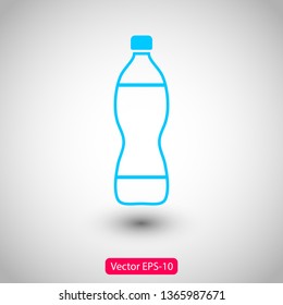 Plastic bottle vector icon. Web design icon. Plastic water bottle. Isolated icon plastic bottle with drink. Vector EPS 10