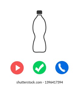 Plastic bottle vector icon. Web design icon. Plastic water bottle. Isolated icon plastic bottle with drink. Vector EPS 10
