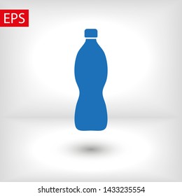 Plastic bottle vector icon. Web design icon. Plastic water bottle. Isolated icon plastic bottle with drink. Vector EPS 10