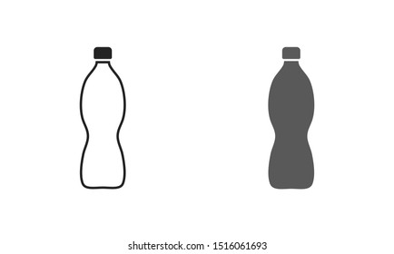 Plastic bottle vector icon. Web design icon. Plastic water bottle. Isolated icon plastic bottle with drink. Vector EPS 10