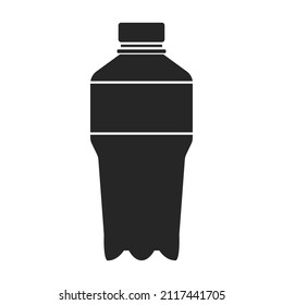 Icono del vector del frasco de plástico.Icono del vector negro aislado en botella de plástico de fondo blanco.