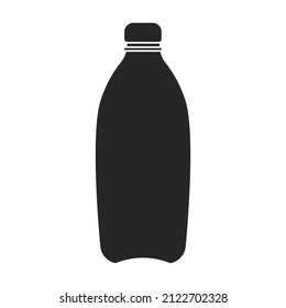 Plastikflasche, Vektorsymbol.Schwarz, Vektorsymbol einzeln auf weißem Hintergrund, Plastikflasche.