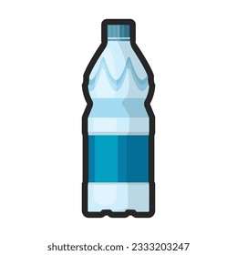 Plastikflasche, Vektorsymbol.Farbvektorsymbol einzeln auf weißem Hintergrund, Plastikflasche.