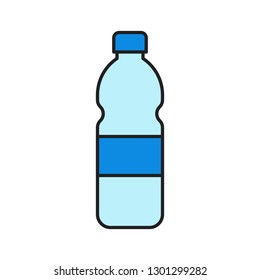 Plastic bottle vector illustration, filled design editable outline icon