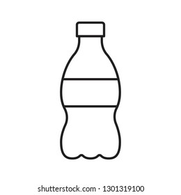 Plastic bottle vector illustration, line design icon
