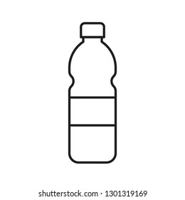 Plastic bottle vector illustration, line design icon