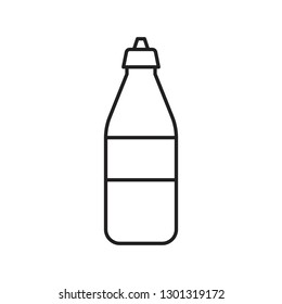 Plastic bottle vector illustration, line design icon