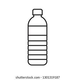 Plastic bottle vector illustration, line design icon
