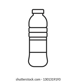 Plastic bottle vector illustration, line design icon