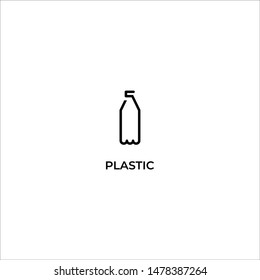 Plastic bottle vector illustration, line design icon. Recycling.