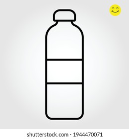 Ilustración del vector del frasco de plástico, icono de diseño de línea