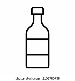 Plastic bottle vector illustration, line icon design