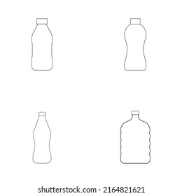 Plastic bottle vector illustration, line icon design