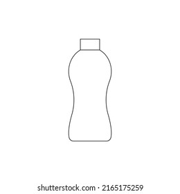 Plastic bottle vector illustration, line icon design