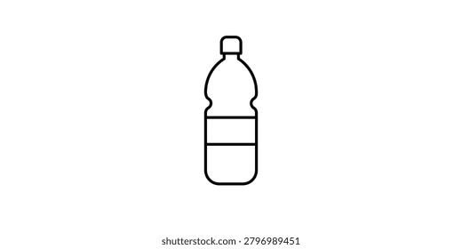 Plastic bottle vector illustration, line design icon