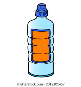 plastic bottle vector illustration,isolated on white background,top view