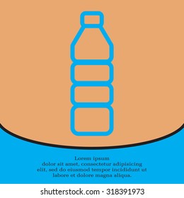 Plastic bottle - Vector line icon isolated